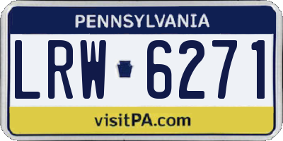 PA license plate LRW6271