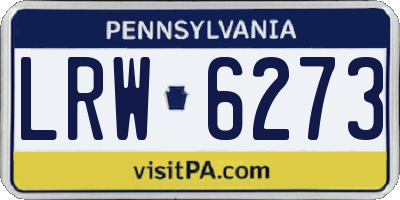 PA license plate LRW6273