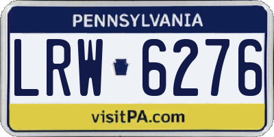 PA license plate LRW6276