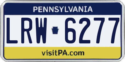 PA license plate LRW6277