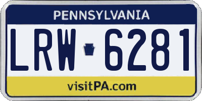 PA license plate LRW6281