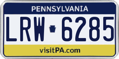 PA license plate LRW6285