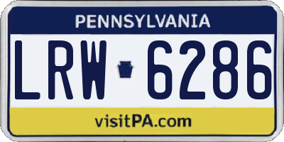 PA license plate LRW6286