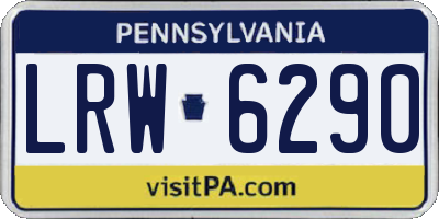 PA license plate LRW6290