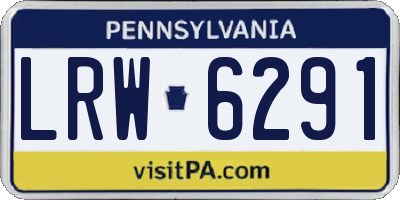 PA license plate LRW6291