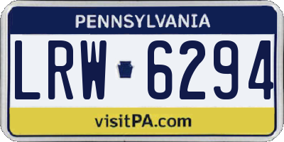 PA license plate LRW6294