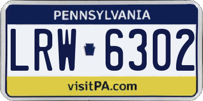 PA license plate LRW6302