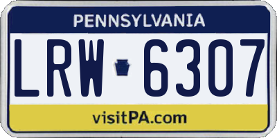 PA license plate LRW6307