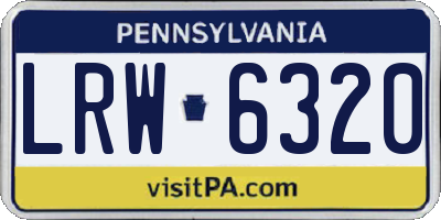 PA license plate LRW6320