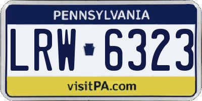 PA license plate LRW6323