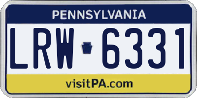 PA license plate LRW6331