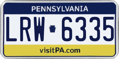 PA license plate LRW6335