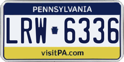 PA license plate LRW6336