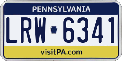 PA license plate LRW6341