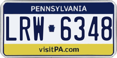 PA license plate LRW6348