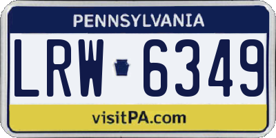 PA license plate LRW6349