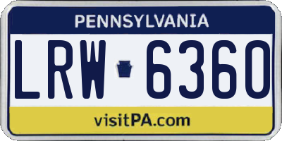 PA license plate LRW6360