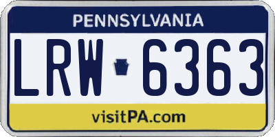 PA license plate LRW6363