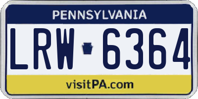 PA license plate LRW6364