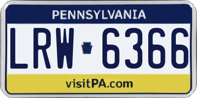 PA license plate LRW6366