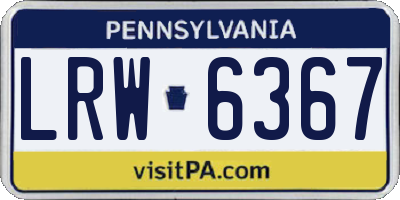 PA license plate LRW6367