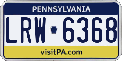 PA license plate LRW6368