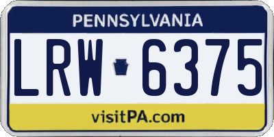 PA license plate LRW6375