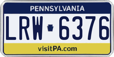 PA license plate LRW6376