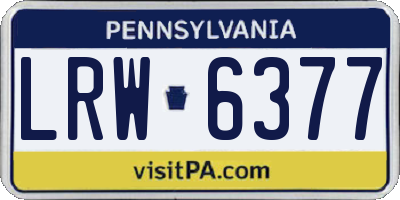 PA license plate LRW6377