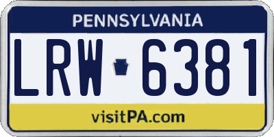 PA license plate LRW6381