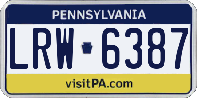 PA license plate LRW6387