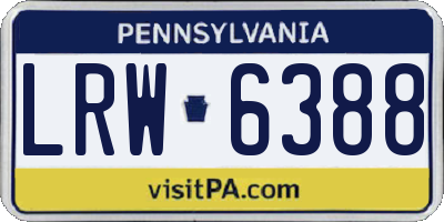 PA license plate LRW6388