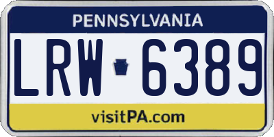 PA license plate LRW6389