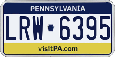 PA license plate LRW6395