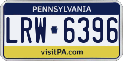 PA license plate LRW6396