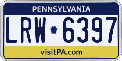 PA license plate LRW6397