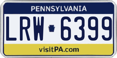 PA license plate LRW6399