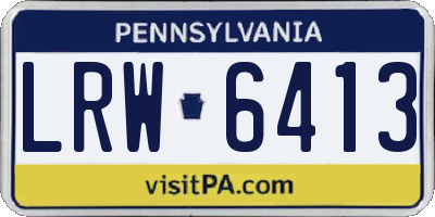 PA license plate LRW6413