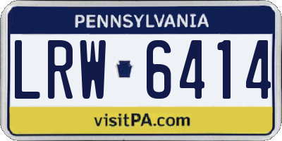 PA license plate LRW6414