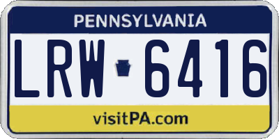 PA license plate LRW6416