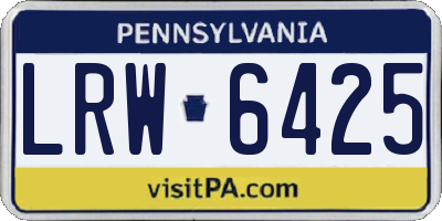PA license plate LRW6425