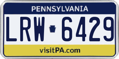 PA license plate LRW6429