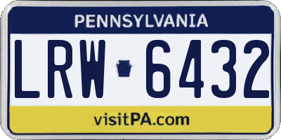 PA license plate LRW6432