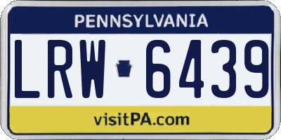 PA license plate LRW6439