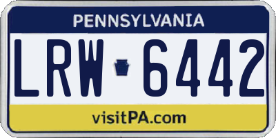 PA license plate LRW6442