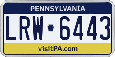 PA license plate LRW6443