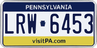 PA license plate LRW6453