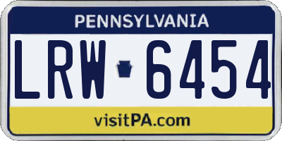 PA license plate LRW6454