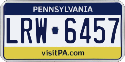PA license plate LRW6457
