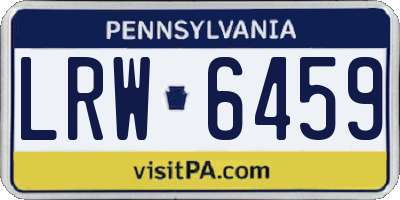 PA license plate LRW6459